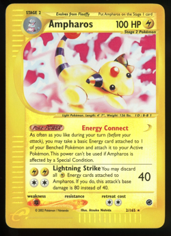 Pokemon 2002 Expedition - Ampharos - Reverse Holo - 2 - LP - Image 1