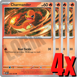 4x Charmander 026/197 x4- Obsidian Flames - Pokemon TCG - Playset - Image 1