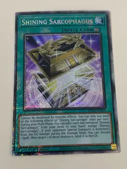 Yugioh Shining Sarcophagus x 3 - 1st Edition Starlight Rare NM - Free Holo - A - Image 3