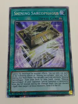 Yugioh Shining Sarcophagus x 3 - 1st Edition Starlight Rare NM - Free Holo - A - Image 4