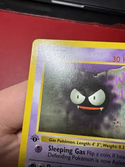 Gastly 50/102 Shadowless 1st Edition Base Set Pokemon Card LP - Image 3