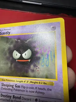 Gastly 50/102 Shadowless 1st Edition Base Set Pokemon Card LP - Image 4
