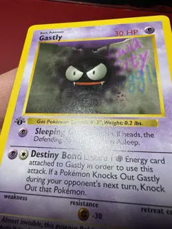 Gastly 50/102 Shadowless 1st Edition Base Set Pokemon Card LP - Image 5