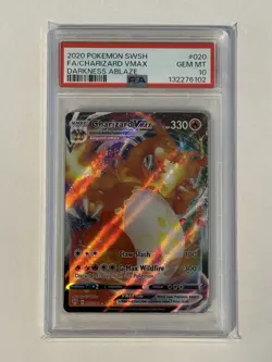 Full Art Charizard VMax 020/189 Darkness Ablaze PSA 10 GEM MINT Pokemon Card - Image 1