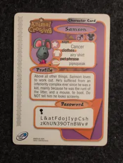 Animal Crossing Samson #088 e-Reader Card - LP - Image 2