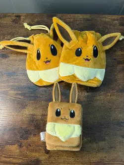 Pokemon Prismatic Evolutions Eevee Accessory Pouch x2 & Eevee Card Holdere- New - Image 1