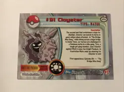 Topps Pokemon Cloyster #91 Series 2 Non-Holo Card Blue Logo - Image 2