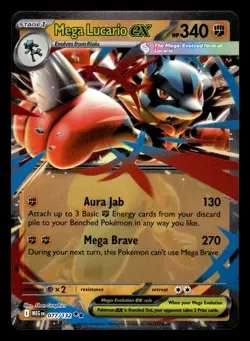 Mega Lucarion ex 077/132 Double Rare Mega Evolution Pokemon Card - Image 1