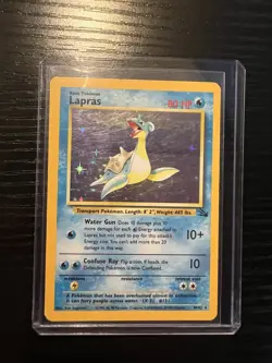 Pokemon TCG Lapras Fossil Holo Unlimited Rare Card 10/62 MP - Image 1