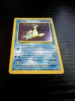 Pokemon TCG Lapras Fossil Holo Unlimited Rare Card 10/62 MP - Image 3