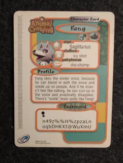 Animal Crossing Fang #263 e-Reader Card - LP - Image 2