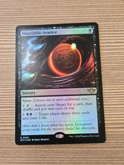 MTG Insatiable Avarice OTJ 0091 R NM Mint FOIL - Image 1