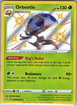 Orbeetle SV009/SV122 Shining Fates: Shiny Vault - Pokemon Card - NM - Image 1
