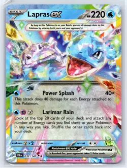 Pokemon TCG - SV07 Stellar Crown - Lapras ex Double Rare 032/142 - Image 1