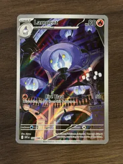 Pokemon TCG Lampent White Flare Card 102/086 Rare Holo, Near Mint PACK FRESH!! - Image 1