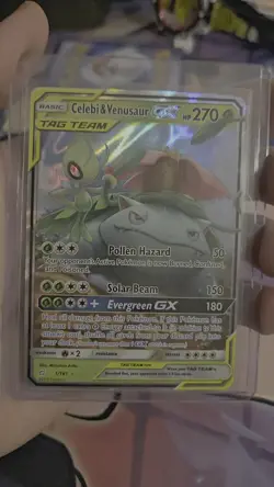 Pokemon TCG Celebi & Venusaur GX Holo Ultra Rare Card Sun &Moon Team Up 1/181 NM - Image 2