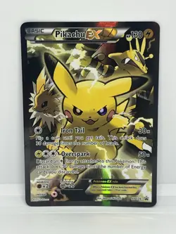 Pikachu EX XY124 Holo Rare Black Star Promo Pokemon TCG HP/damaged - Image 1
