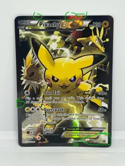 Pikachu EX XY124 Holo Rare Black Star Promo Pokemon TCG HP/damaged - Image 3