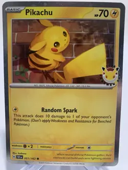 Pikachu 2026 Pokemon Day Stamp - 051/162 - Promo Cosmos Holo - Image 1