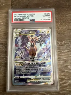 Zeraora VSTAR GG43/GG70 Full Art Ultra Rare PSA 10 Pokemon Crown Zenith Gem Mint - Image 1