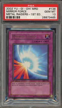 Yu-Gi-Oh! Mirror Force Metal Raiders 1st Edition Ultra Rare MRD-138 PSA 10 - Image 1