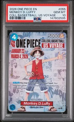 2026 One Piece Monkey D. Luffy US College Basketball Card PSA 10 IN HAND GEM - Image 1