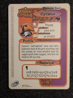 Nintendo Animal Crossing Cyrano e-Reader Game Card 104 Vintage 2002 - LP - Image 2