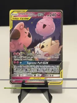 Pokemon SM Cosmic Eclipse Togepi Cleffa Igglybuff Tag Team GX Holo Card 143/236 - Image 1