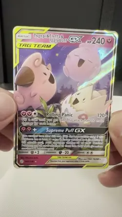 Pokemon SM Cosmic Eclipse Togepi Cleffa Igglybuff Tag Team GX Holo Card 143/236 - Image 2