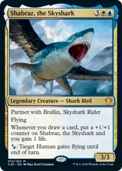 1 x Shabraz, the Skyshark - Foil - Commander 2020 - Light Play - MTG - Image 1