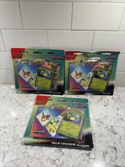 Pokemon TCG Prismatic Evolutions Sticker Tech Leafeon Lot Of 3 New - Image 1
