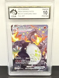 Pokemon TCG Shining Fates Charizard VMAX SV107/SV122 CGA 10 - Image 1