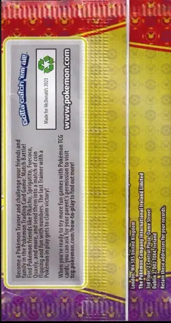 Pokemon McDonalds Match Battle Promo 2023 Sealed Booster Pack TCG Card - Image 2