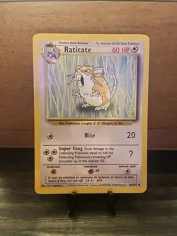 Pokemon TCG Raticate Base Set Uncommon Stage 1 Regular 60 HP 40/102 - Image 3