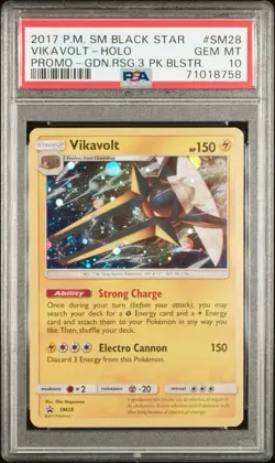 2017 Pokemon SM Black Star Vikavolt-Holo Promo PSA 10 Gem Mint Pop 1 - Image 1