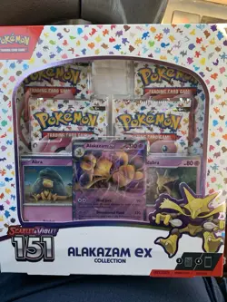 Pokemon TCG Scarlet and Violet - 151 Alakazam ex Collection Box - 4 Packs 820650855269 - Image 1