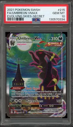 Pokemon Umbreon VMAX Evolving Skies Secret Rare Full Alt Art #215 PSA 10 - Image 1