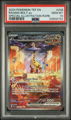 2024 POKEMON TEF EN-TEMPORAL FORCES #208 RAGING BOLT EX PSA 10 - Image 1