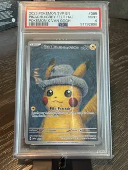 Pokemon Pikachu with Grey Felt Hat Promo SVP Scarlet & Violet PSA 9 #085 2023 - Image 1