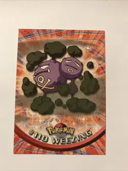 Pokemon TCG Weezing Topps #110 TV Animation Blue Logo Non Holo - Image 1