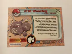 Pokemon TCG Weezing Topps #110 TV Animation Blue Logo Non Holo - Image 2