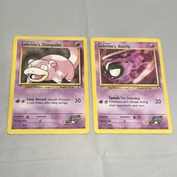 Pokemon TCG Gym Heroes Sabrina’s Slowpoke Gastly Unlimited Non-Holo LP - Image 1