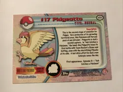 Pidgeotto #17 Black Logo 1999 Pokemon Topps TV Animation Series NM Vintage - Image 2