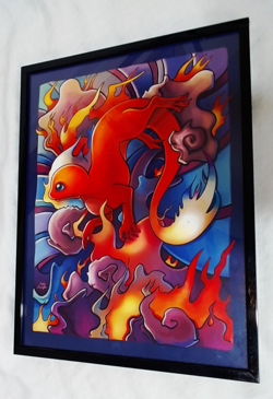RARE SET OF 4 POKE MON FRAMED ART PRINTS, 9" X 11-1/2" TSAO ALL MINT - Image 4
