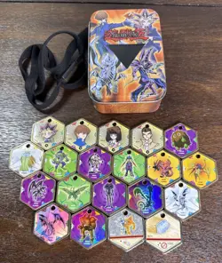 Yu-Gi-Oh! Vintage Takahashi Metal Medallions Hexors Coins Tags Lot of 20 Tokens - Image 1