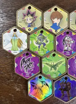 Yu-Gi-Oh! Vintage Takahashi Metal Medallions Hexors Coins Tags Lot of 20 Tokens - Image 2