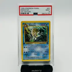 1999 Pokemon Card Fossil Set 1st Edition Omastar #40 PSA 9 40/62 Uncommon Eng - Image 1