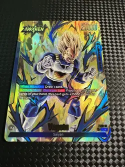 DBS Dragon Ball Fusion World FS02-01 Vegeta Leader ALT Trading Card - Image 1
