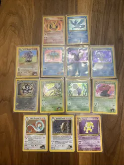 Vintage Pokemon Rare Holo 13 Card Lot WOTC Era Lot LP/MP+ With Swirls - Image 1