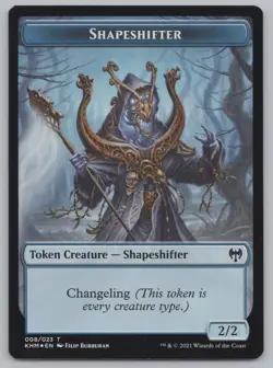 MTG Foil Double-sided Token - KHM - Shapeshifter / Human Warrior -H438 - Image 2